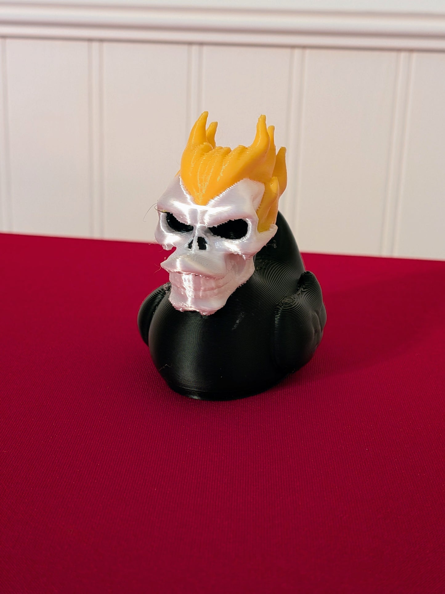 π₯ Ghost Rider Inspired Duck β 3D Printed Flaming Skull Duck Collectible π¦
