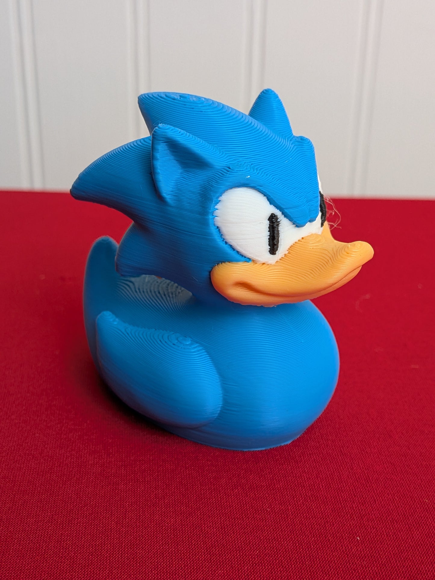 Sonic Inspired Duck β 3D Printed Blue Hedgehog Duck Figurine, Gamer Collectible, Cute Gift for Video Game Fans