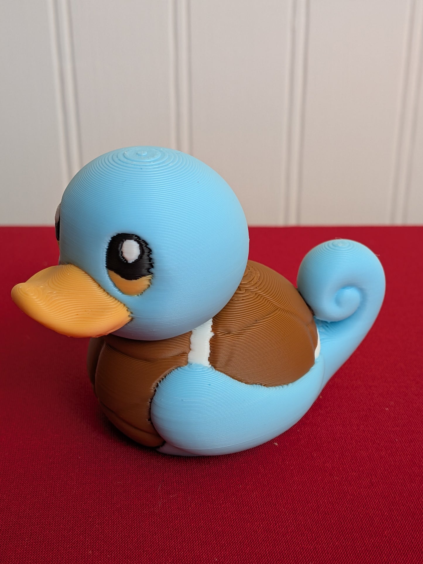 Squirtle Inspired Duck – 3D Printed Pokémon Duck Figurine, Collectible, Water Turtle Duck, Gift for Pokémon Fans