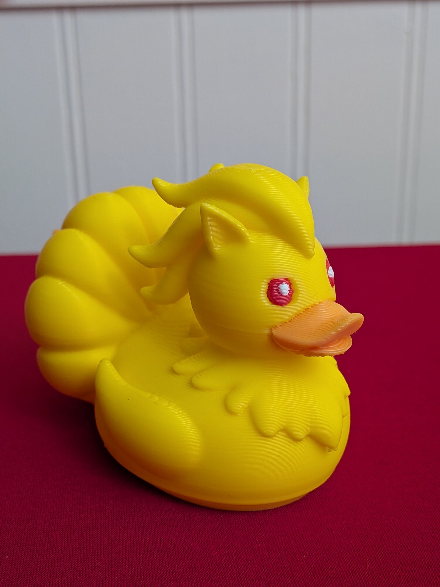 🦊 Seven Tails Inspired Duck – 3D Printed Collectible | Elemental Fox Spirit Rubber Duck Figurine 🦆