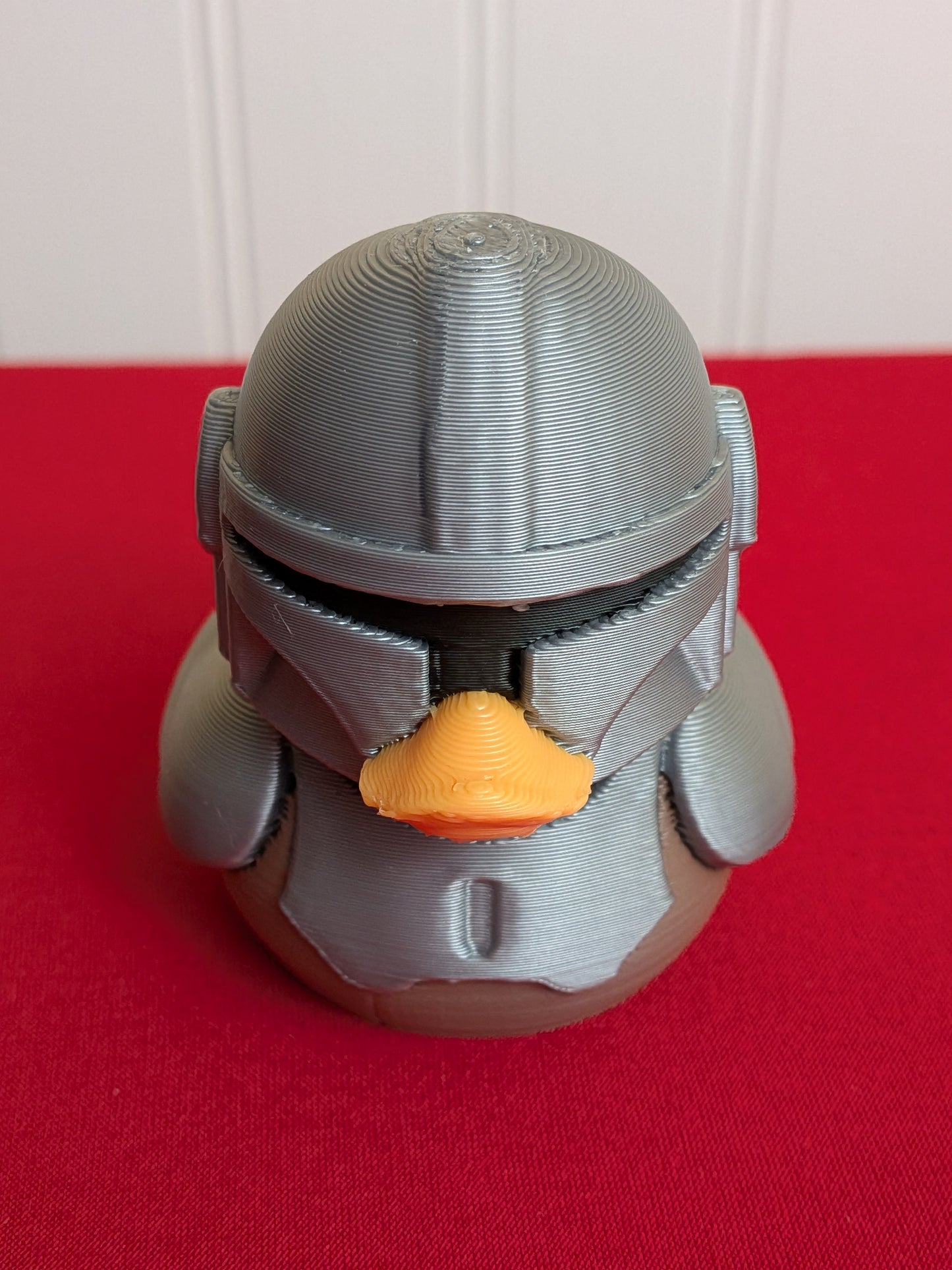 Space Warrior Duck – 3D Printed Figurine | Helmeted Bounty Hunter Inspired | Sci-Fi Duck Collectible Gift