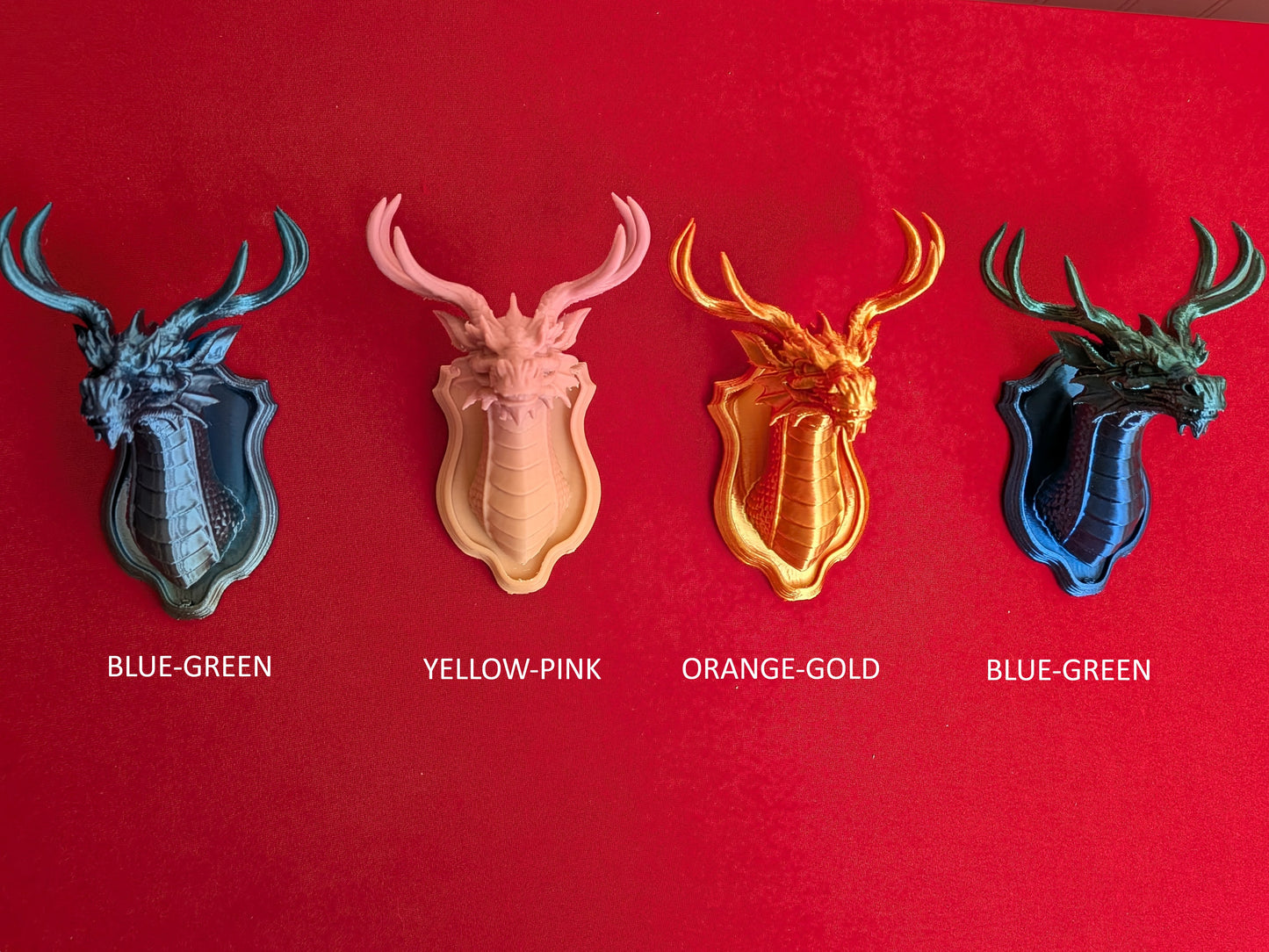 π 3D Printed Dragon Trophy β Fantasy Wall Decor Miniature | Dragon Head with Deer Antlers | Unique Creature Plaque Collectible