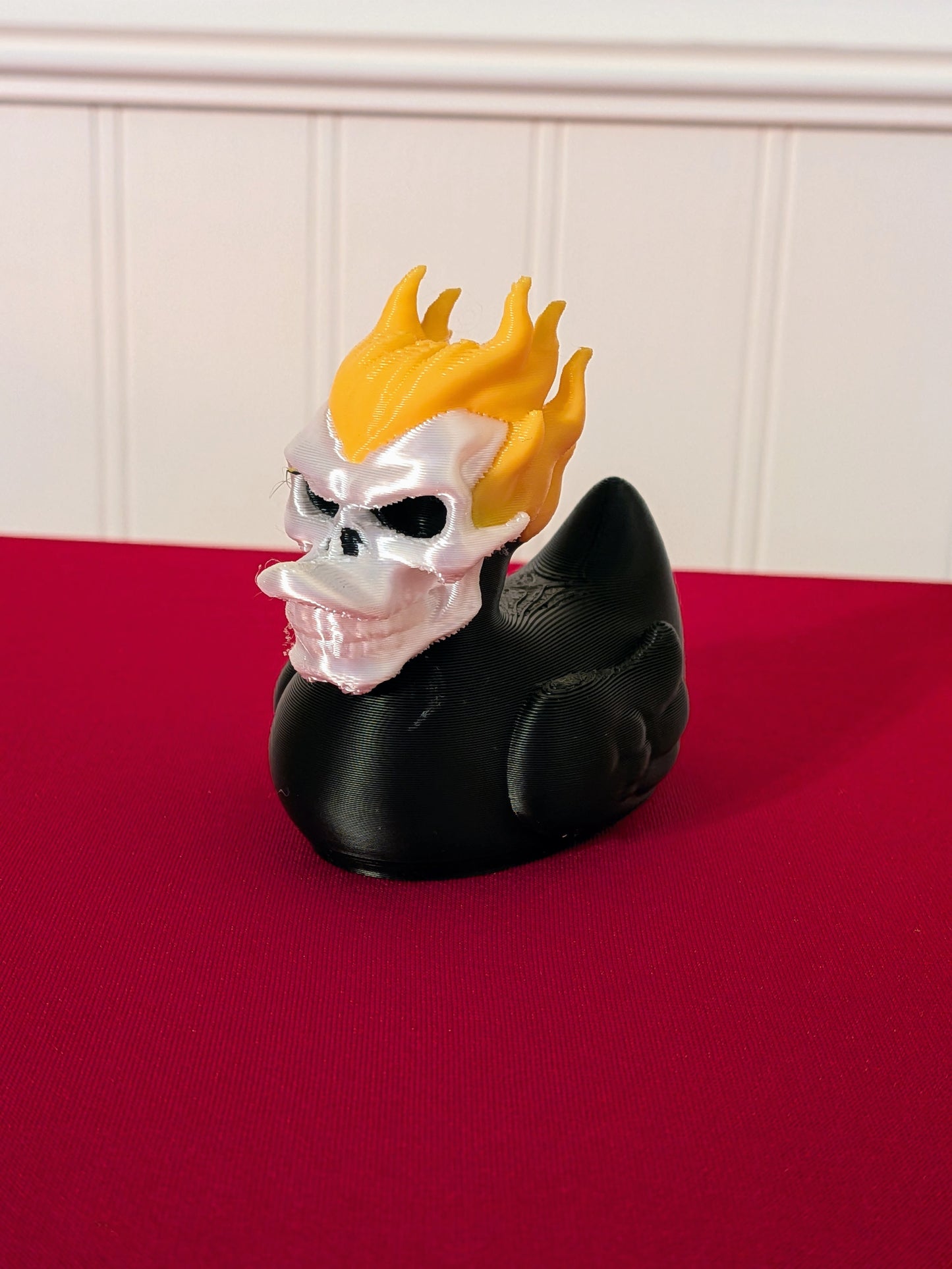 🔥 Ghost Rider Inspired Duck – 3D Printed Flaming Skull Duck Collectible 🦆