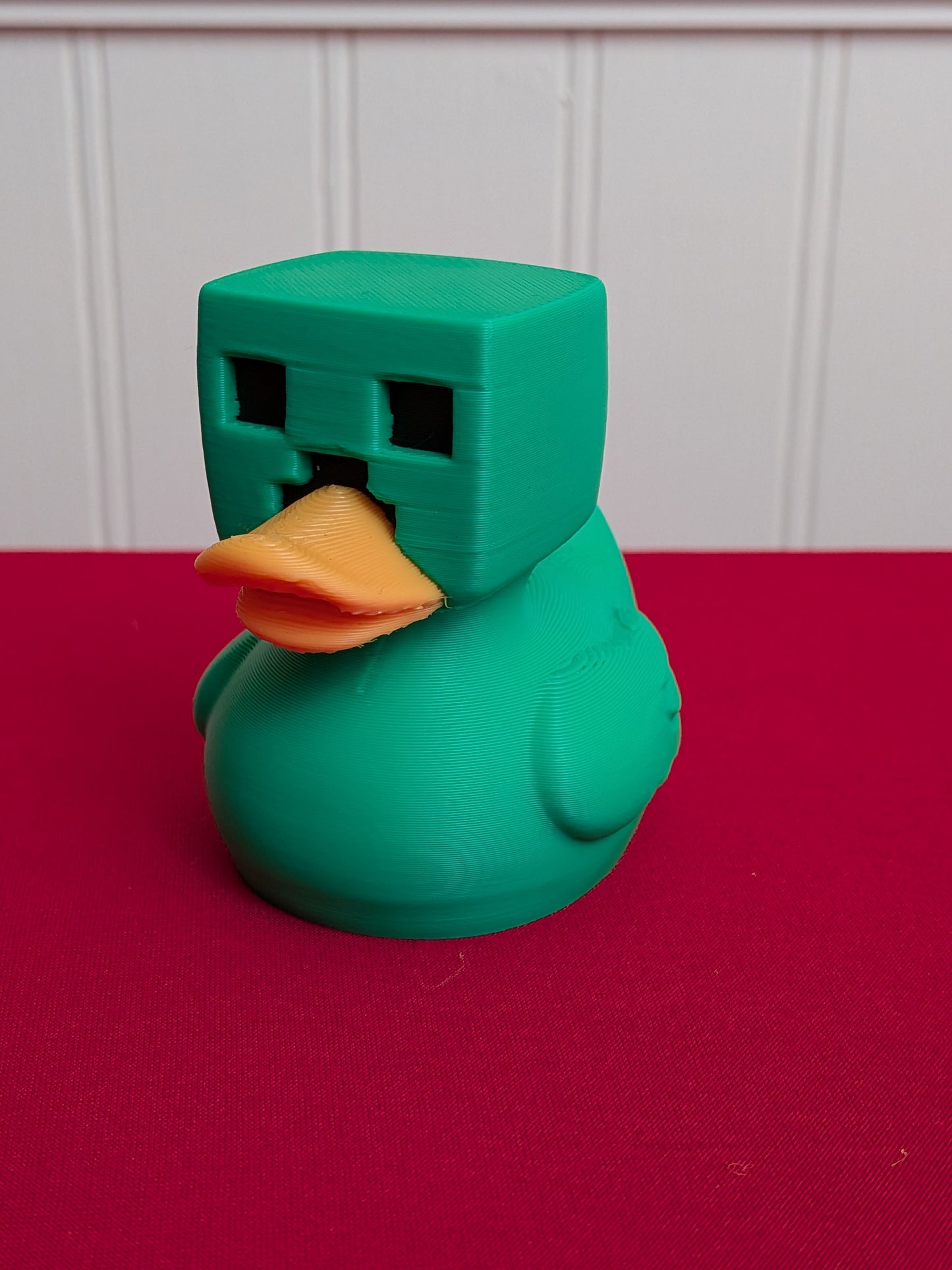 💣 Minecraft Creeper Inspired Duck | 3D Printed Collectible | Gamer Rubber Duck Figurine 🦆