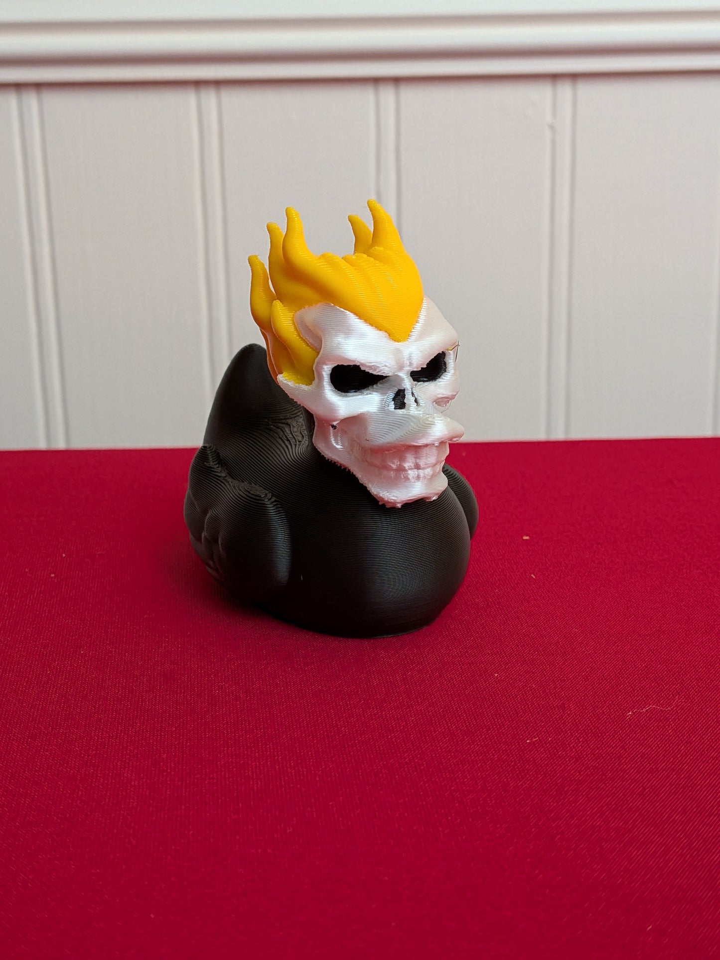🔥 Ghost Rider Inspired Duck – 3D Printed Flaming Skull Duck Collectible 🦆
