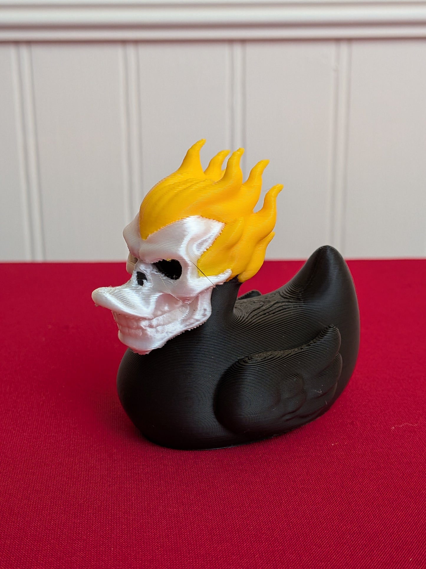 🔥 Ghost Rider Inspired Duck – 3D Printed Flaming Skull Duck Collectible 🦆