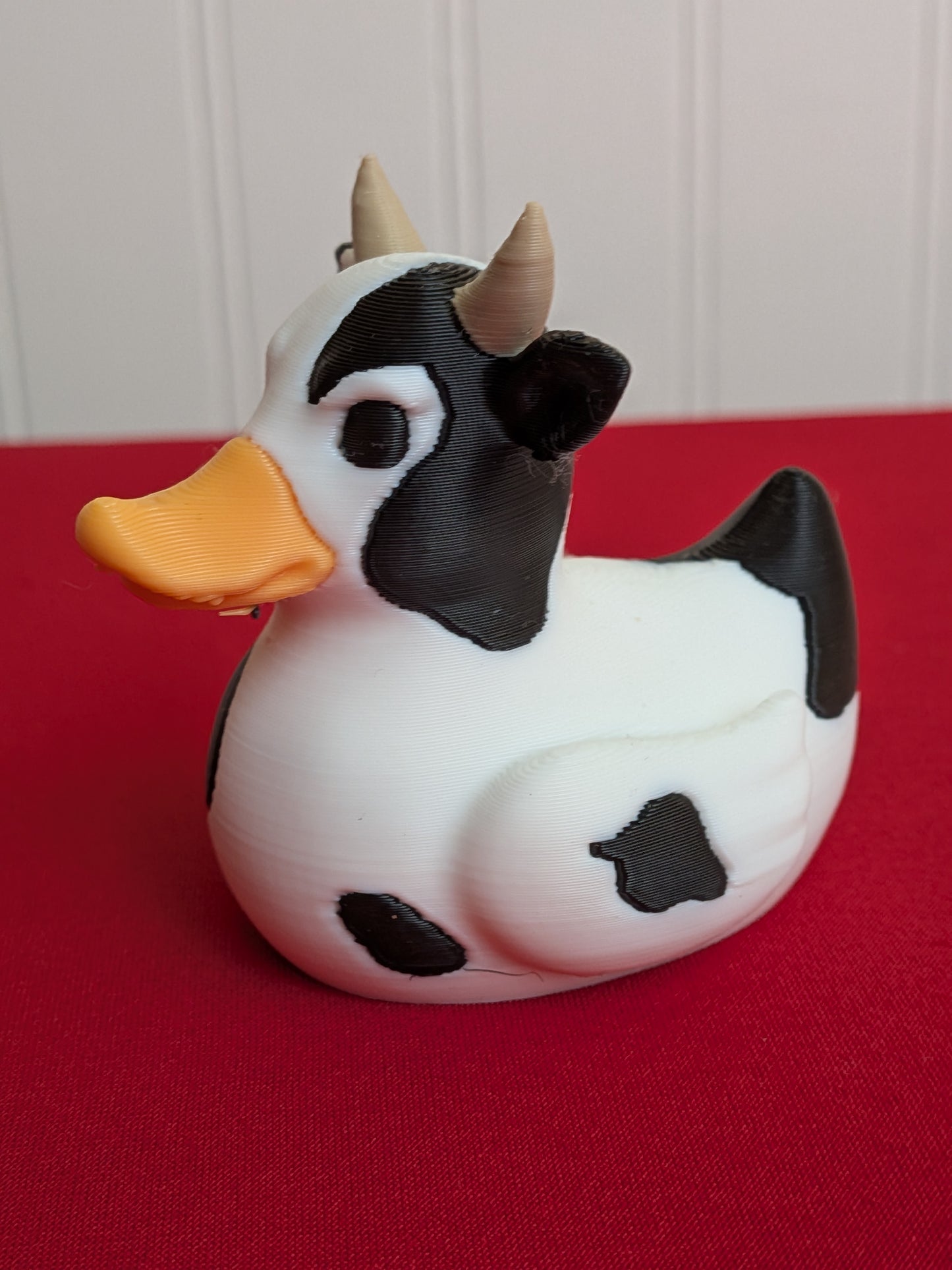 🐄 Holstein Cow Duck – 3D Printed Collectible | Farm Animal Rubber Duck Figurine 🦆