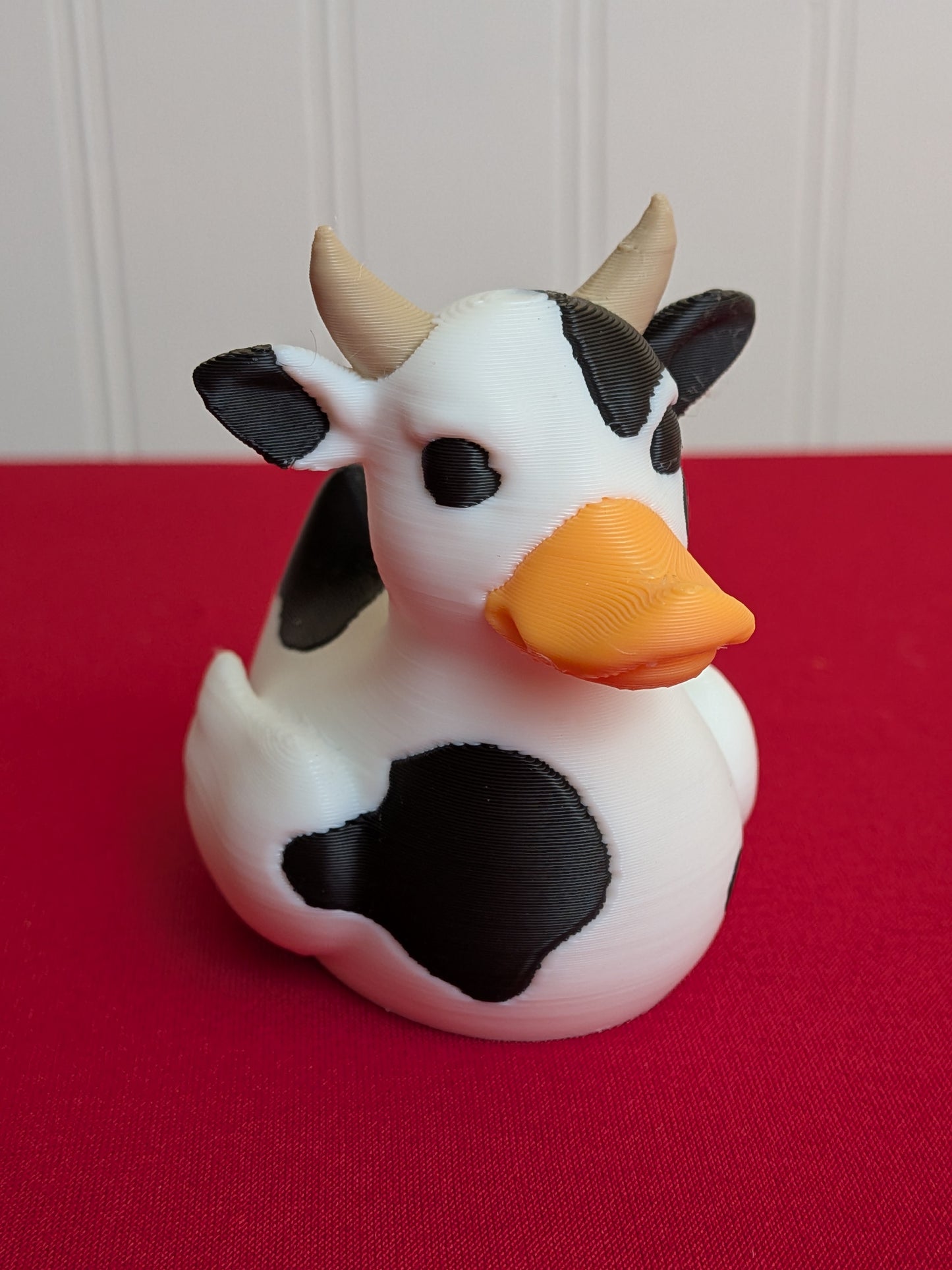 🐄 Holstein Cow Duck – 3D Printed Collectible | Farm Animal Rubber Duck Figurine 🦆
