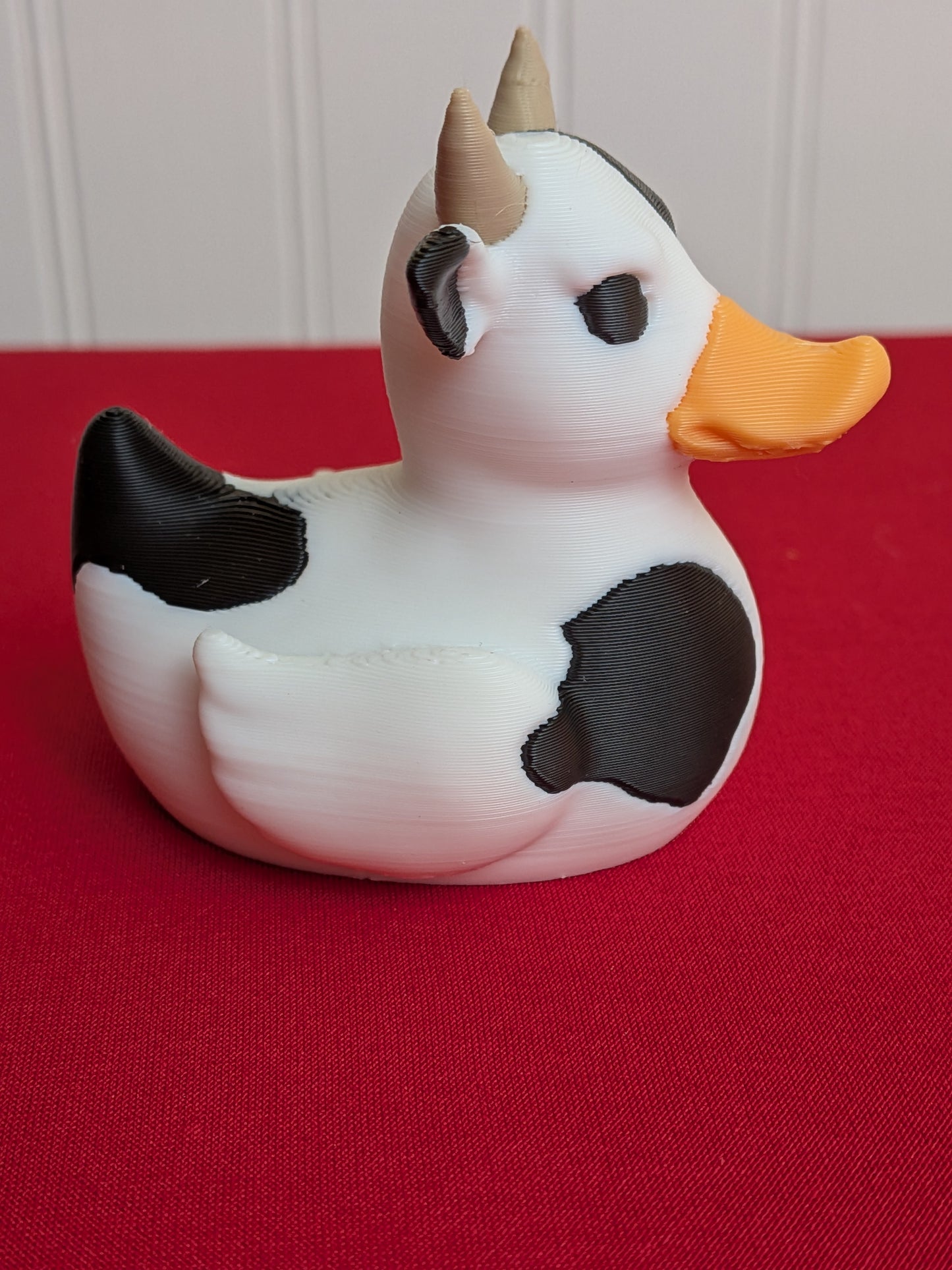🐄 Holstein Cow Duck – 3D Printed Collectible | Farm Animal Rubber Duck Figurine 🦆