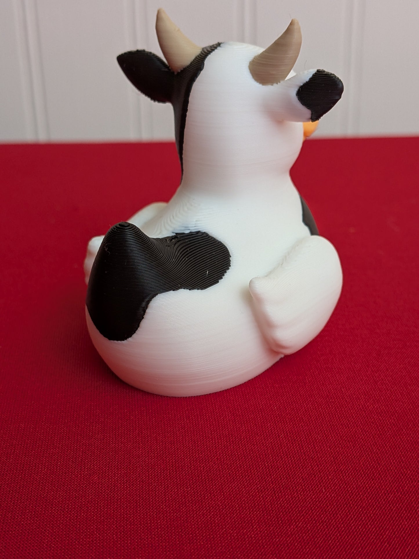 🐄 Holstein Cow Duck – 3D Printed Collectible | Farm Animal Rubber Duck Figurine 🦆