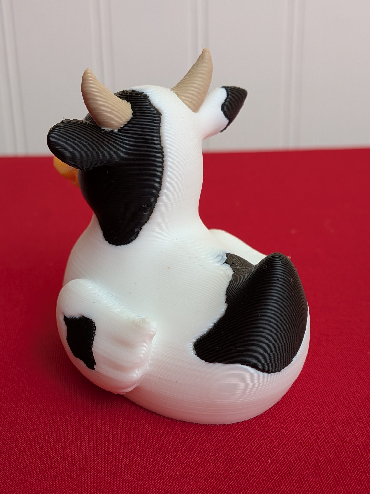 🐄 Holstein Cow Duck – 3D Printed Collectible | Farm Animal Rubber Duck Figurine 🦆