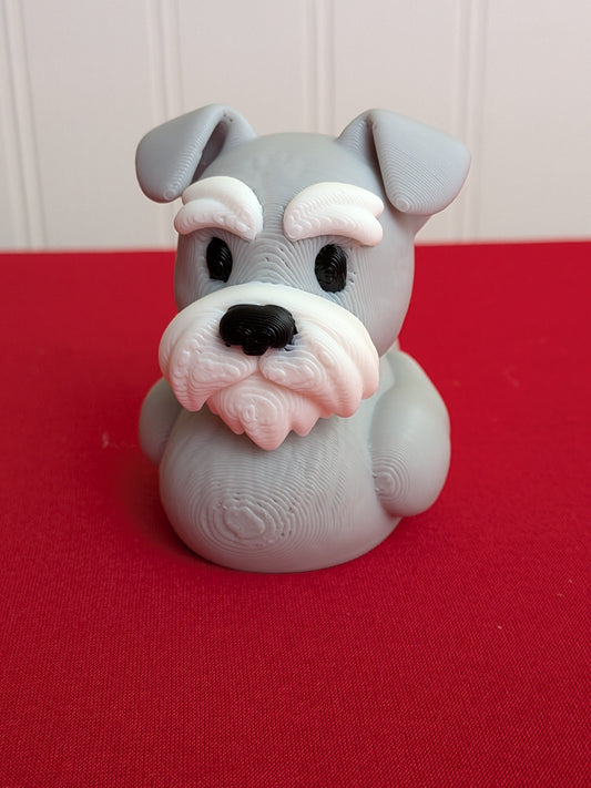 Schnauzer Dog Inspired Duck – 3D Printed Dog Duck Figurine, Cute Collectible Gift for Schnauzer Owners & Dog Lovers