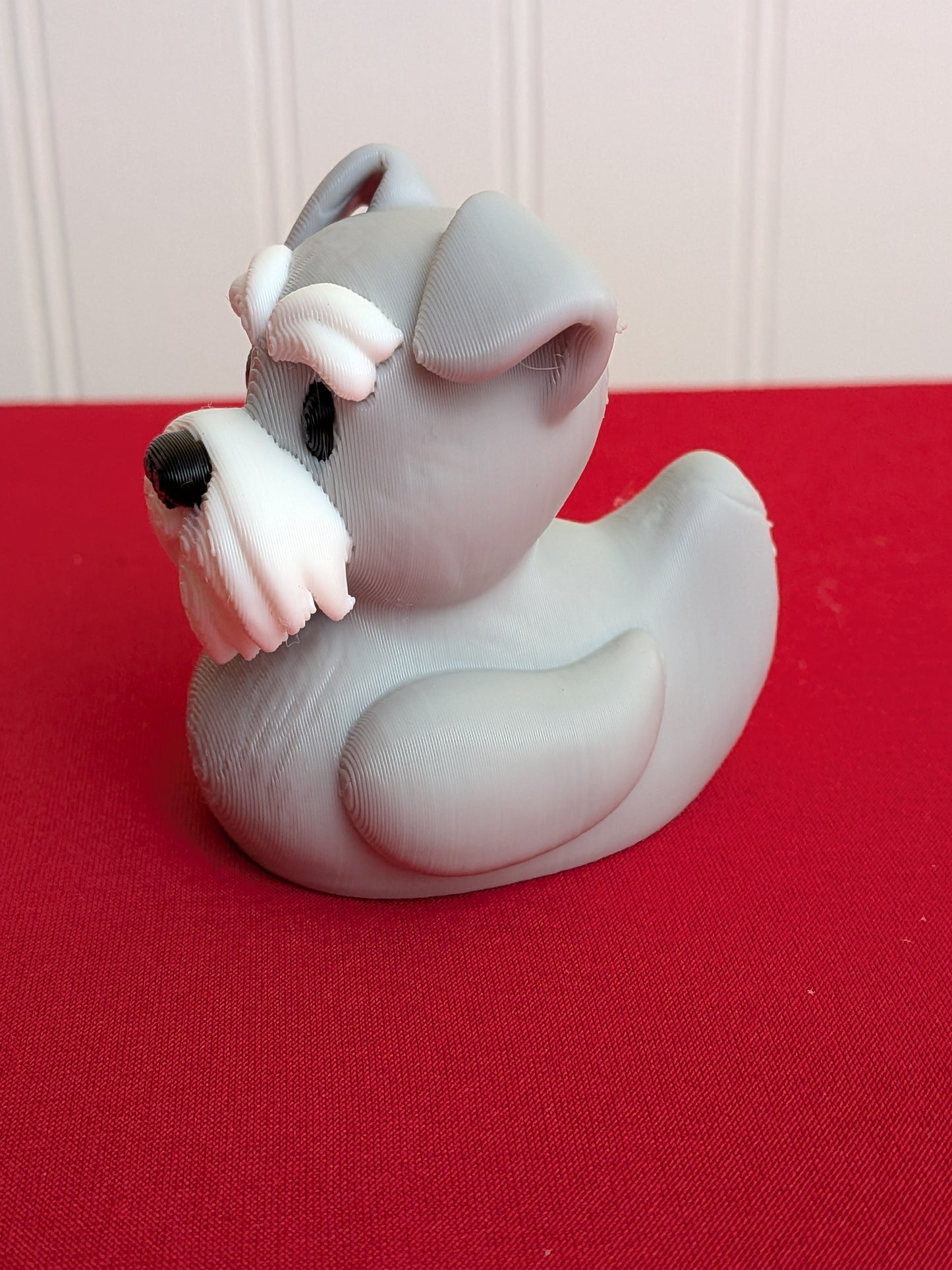 Schnauzer Dog Inspired Duck – 3D Printed Dog Duck Figurine, Cute Collectible Gift for Schnauzer Owners & Dog Lovers