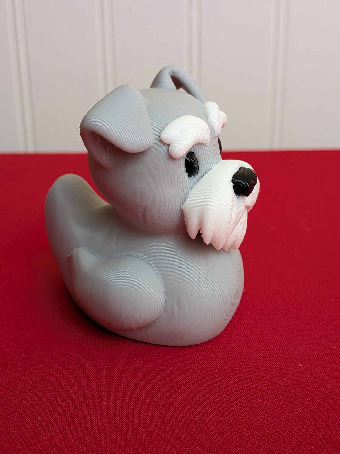 Schnauzer Dog Inspired Duck – 3D Printed Dog Duck Figurine, Cute Collectible Gift for Schnauzer Owners & Dog Lovers
