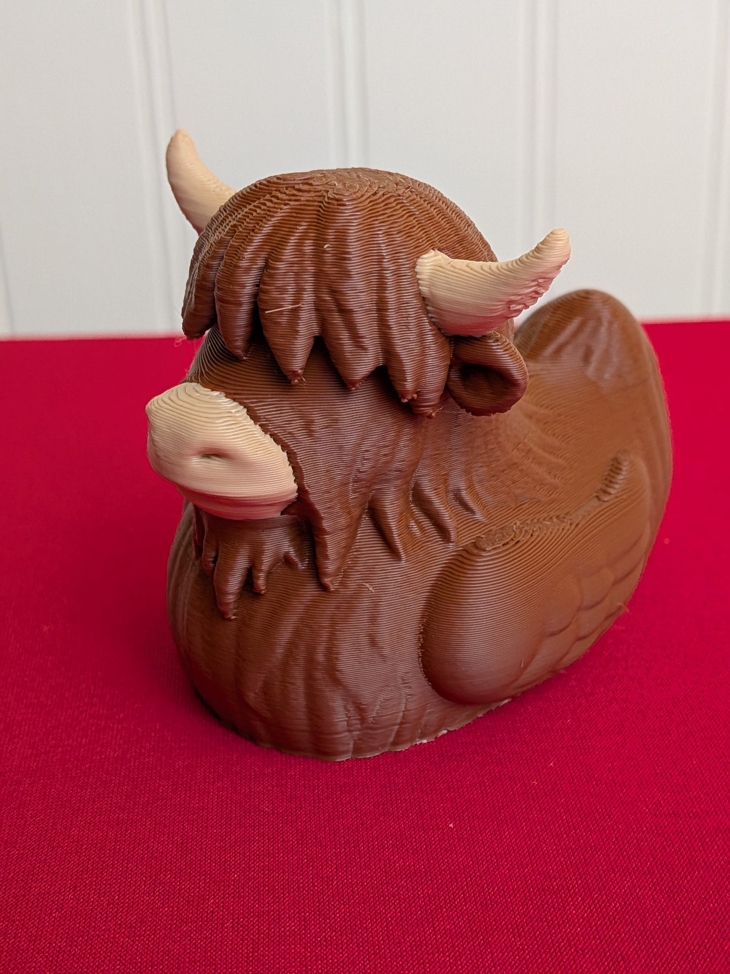 🐮 Highland Cow Duck – 3D Printed Farm Animal Duck Collectible 🦆
