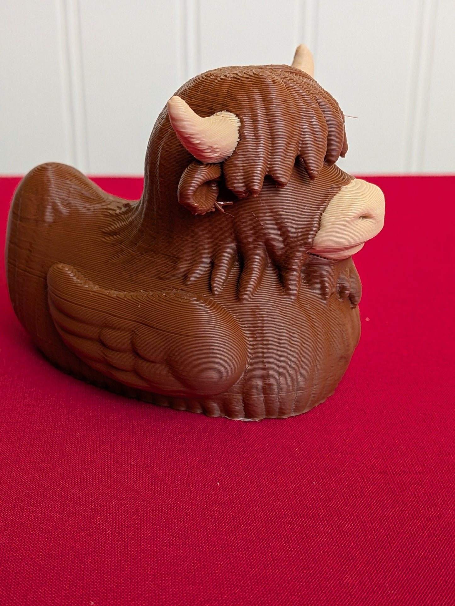 🐮 Highland Cow Duck – 3D Printed Farm Animal Duck Collectible 🦆