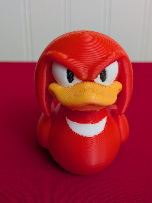 🥊 Knuckles Duck – 3D Printed Sonic the Hedgehog Character Duck Collectible 🦆