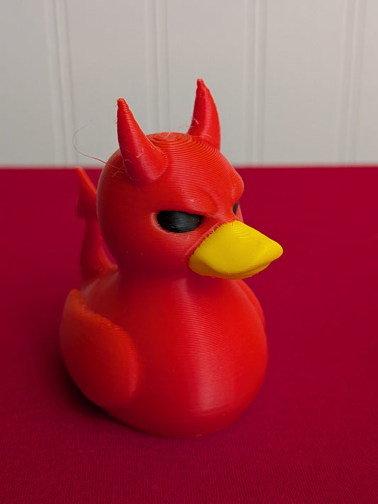 😈 Devil Duck – 3D Printed Fiery Red Demon Duck Collectible 🦆