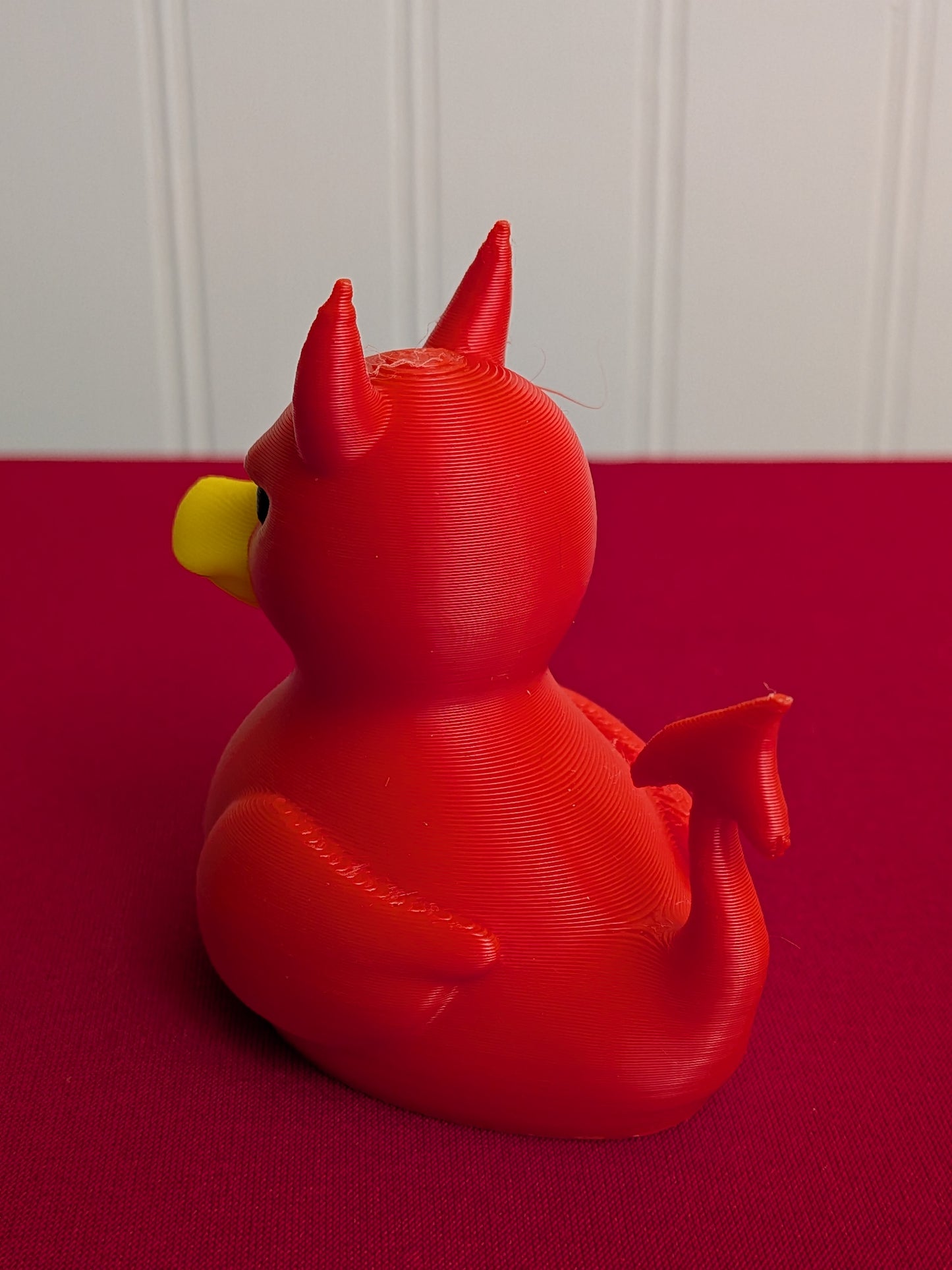😈 Devil Duck – 3D Printed Fiery Red Demon Duck Collectible 🦆