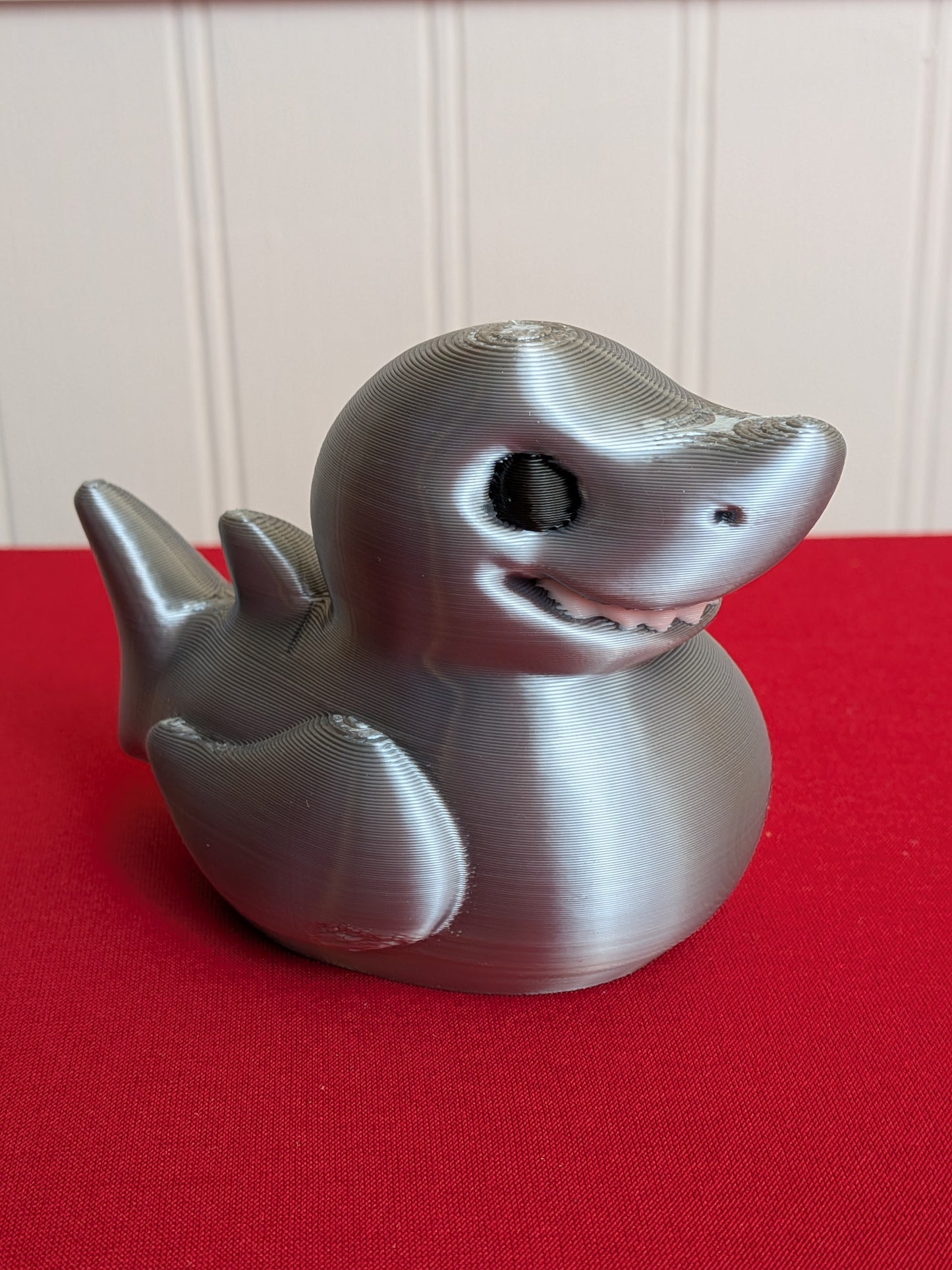 Shark Inspired Duck – 3D Printed Ocean Predator Duck Figurine, Funny Sea Animal Collectible, Gift for Shark Lovers