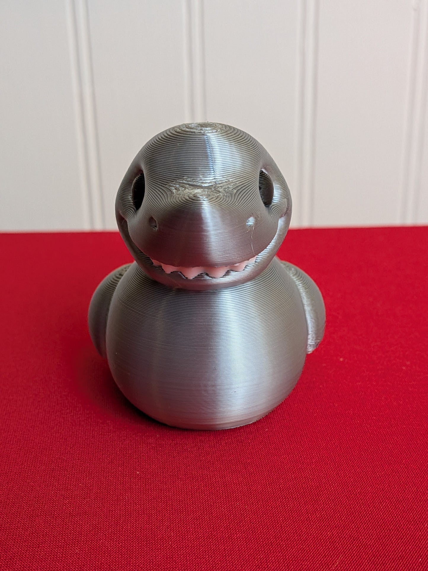 Shark Inspired Duck – 3D Printed Ocean Predator Duck Figurine, Funny Sea Animal Collectible, Gift for Shark Lovers