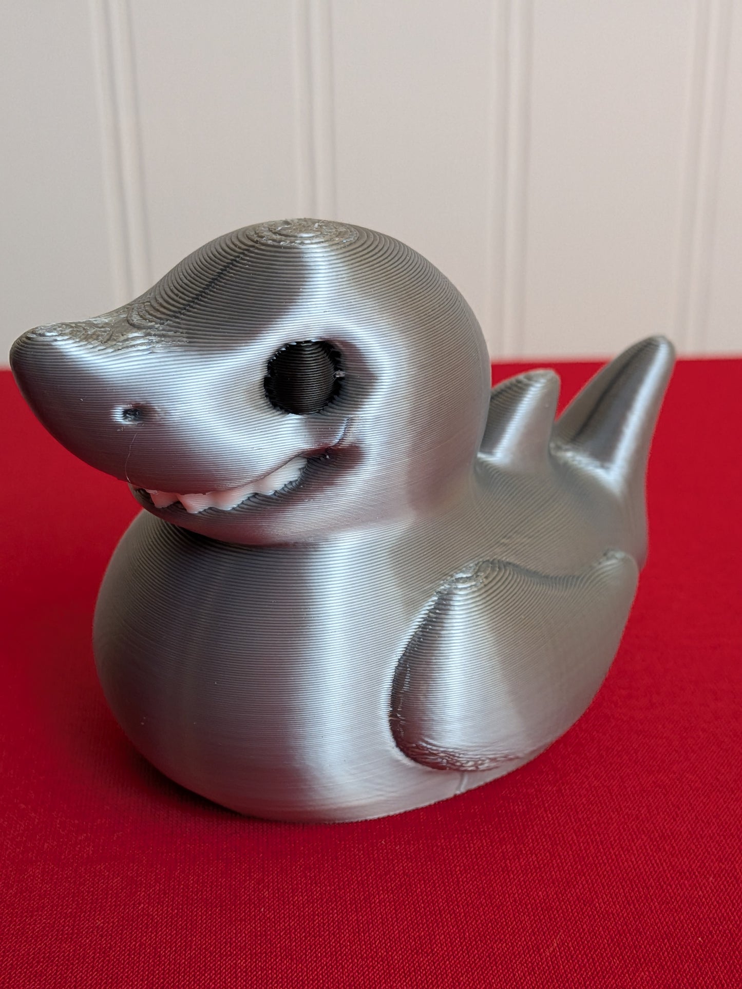 Shark Inspired Duck – 3D Printed Ocean Predator Duck Figurine, Funny Sea Animal Collectible, Gift for Shark Lovers