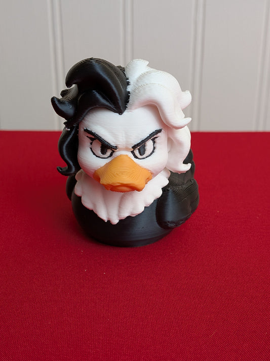 🖤 Cruella Deville Duck – 3D Printed Fashion Villain Duck Collectible 🦆