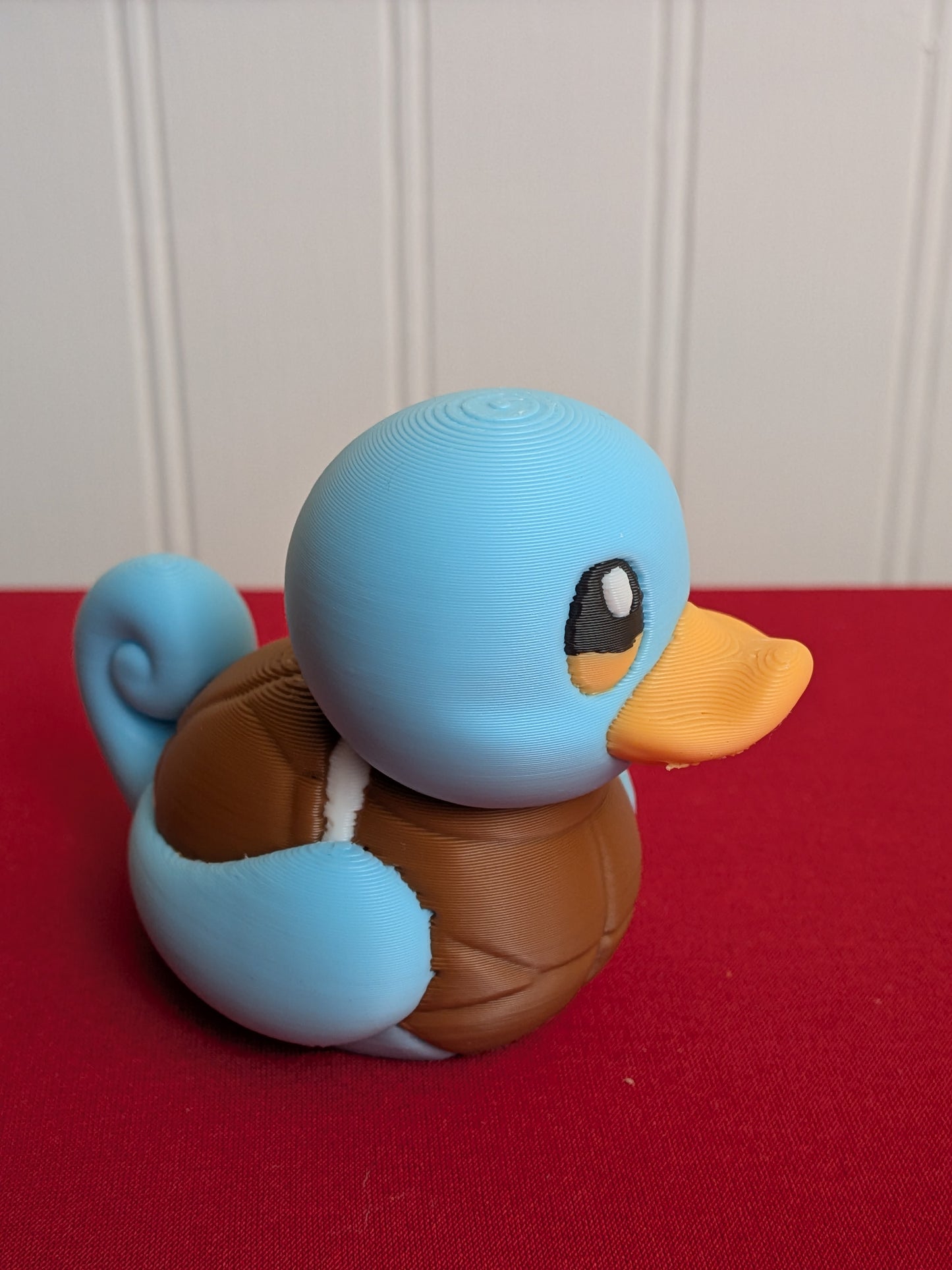 Squirtle Inspired Duck – 3D Printed Pokémon Duck Figurine, Collectible, Water Turtle Duck, Gift for Pokémon Fans