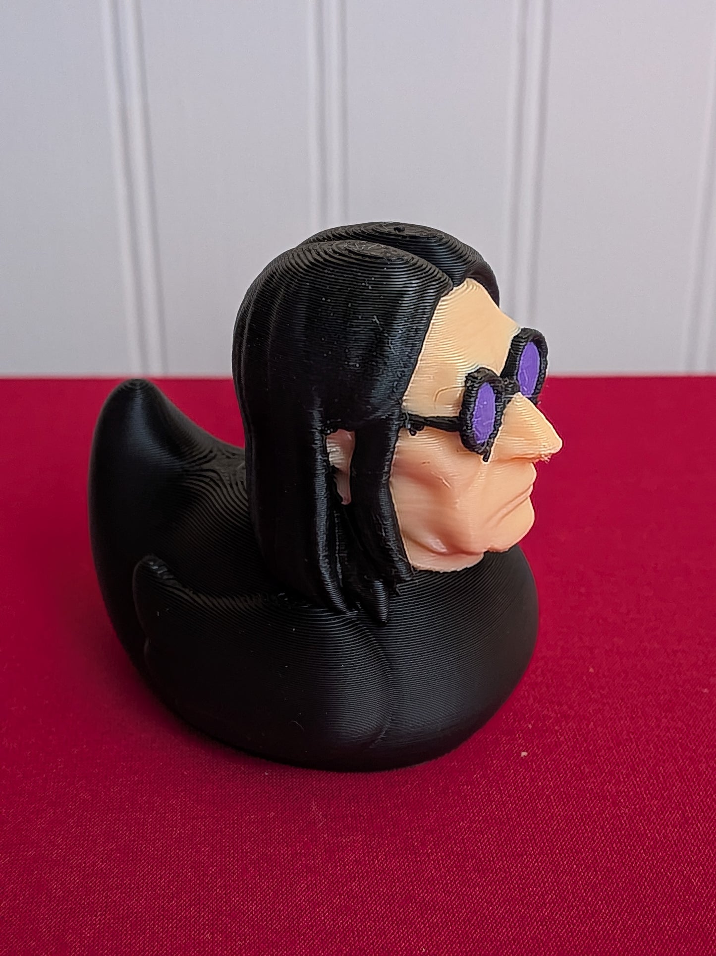 Ozzy Osbourne Inspired Duck – 3D Printed Rock Legend Duck Figurine, Gothic Collectible Gift for Music Lovers