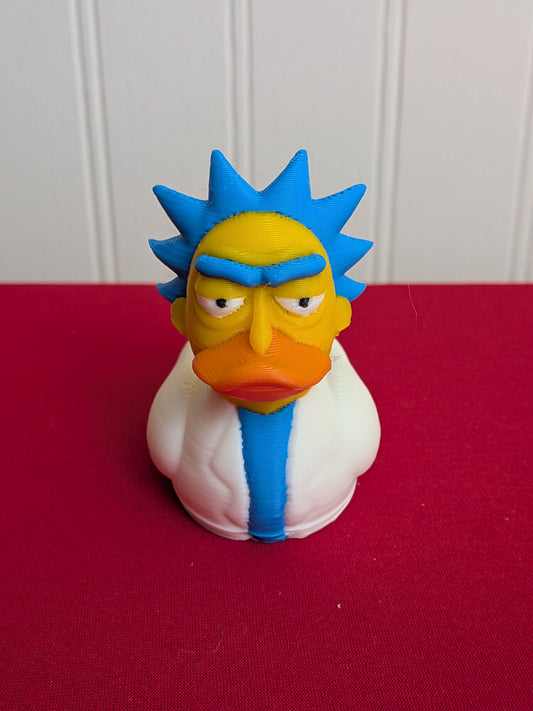 🌀 Rick and Morty Inspired Duck | 3D Printed Collectible | Funny Mashup Rubber Duck Figurines 🦆
