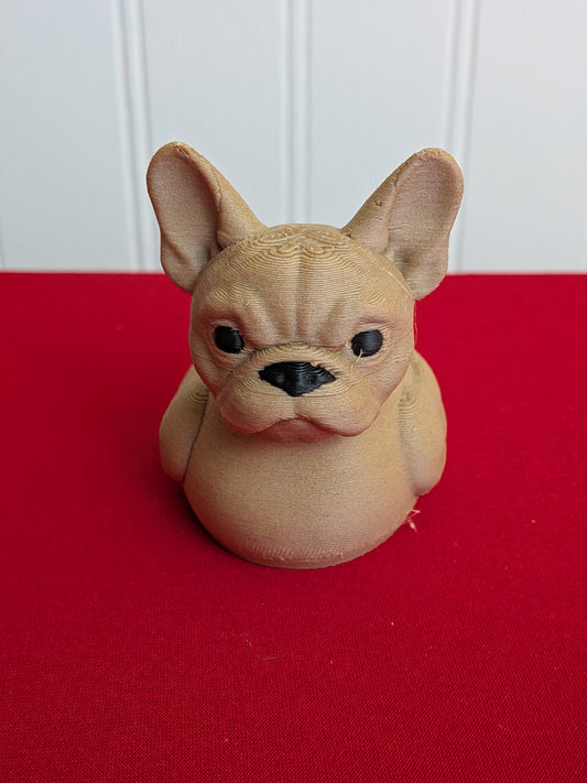 French Bulldog Inspired Duck – 3D Printed Frenchie Duck Figurine, Cute Dog Collectible Gift for French Bulldog Lovers
