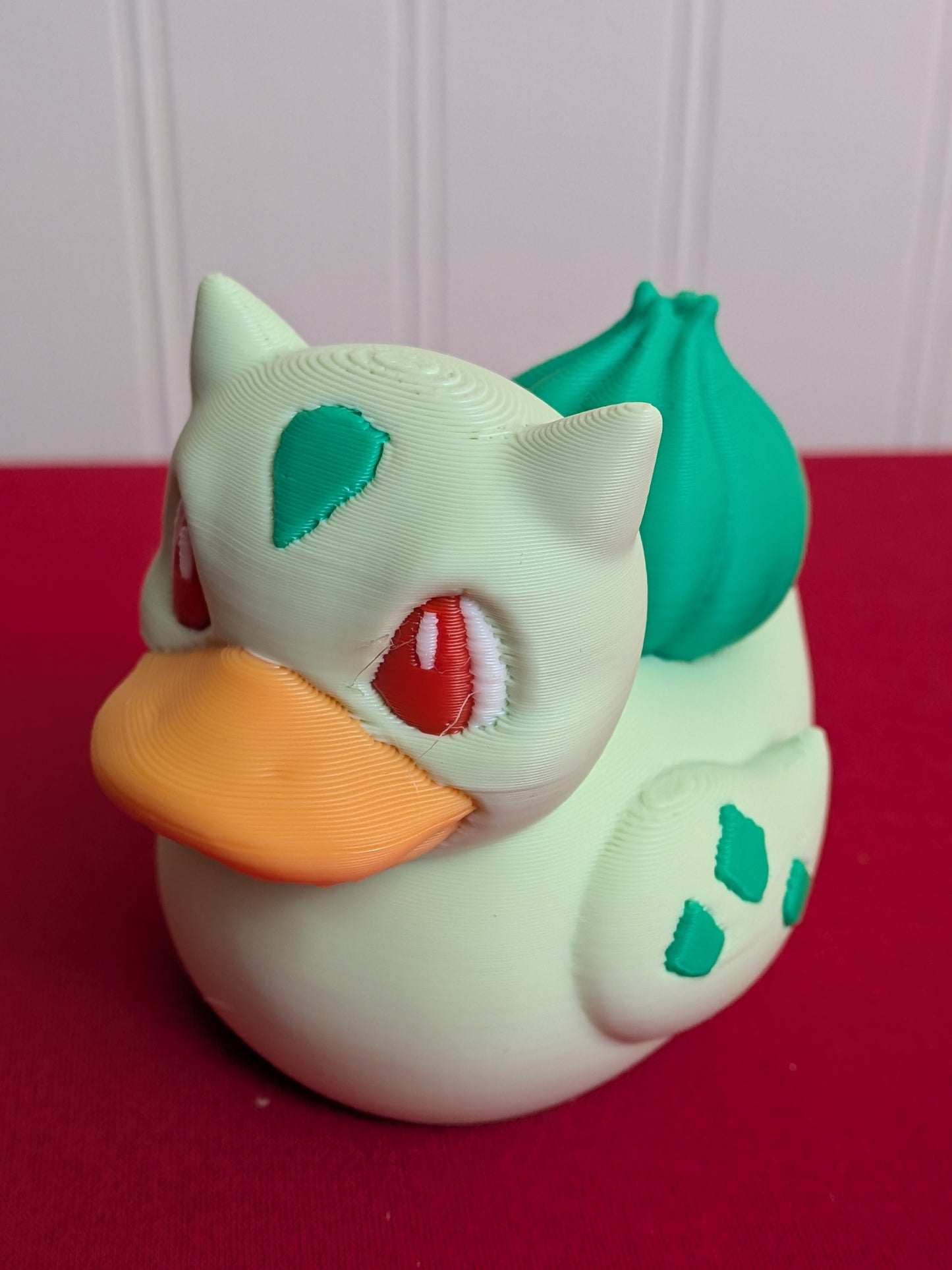 Bulbasaur Inspired Duck – 3D Printed Pokémon Duck Figurine, Grass Turtle Duck, Cute Collectible Gift for Pokémon Fans