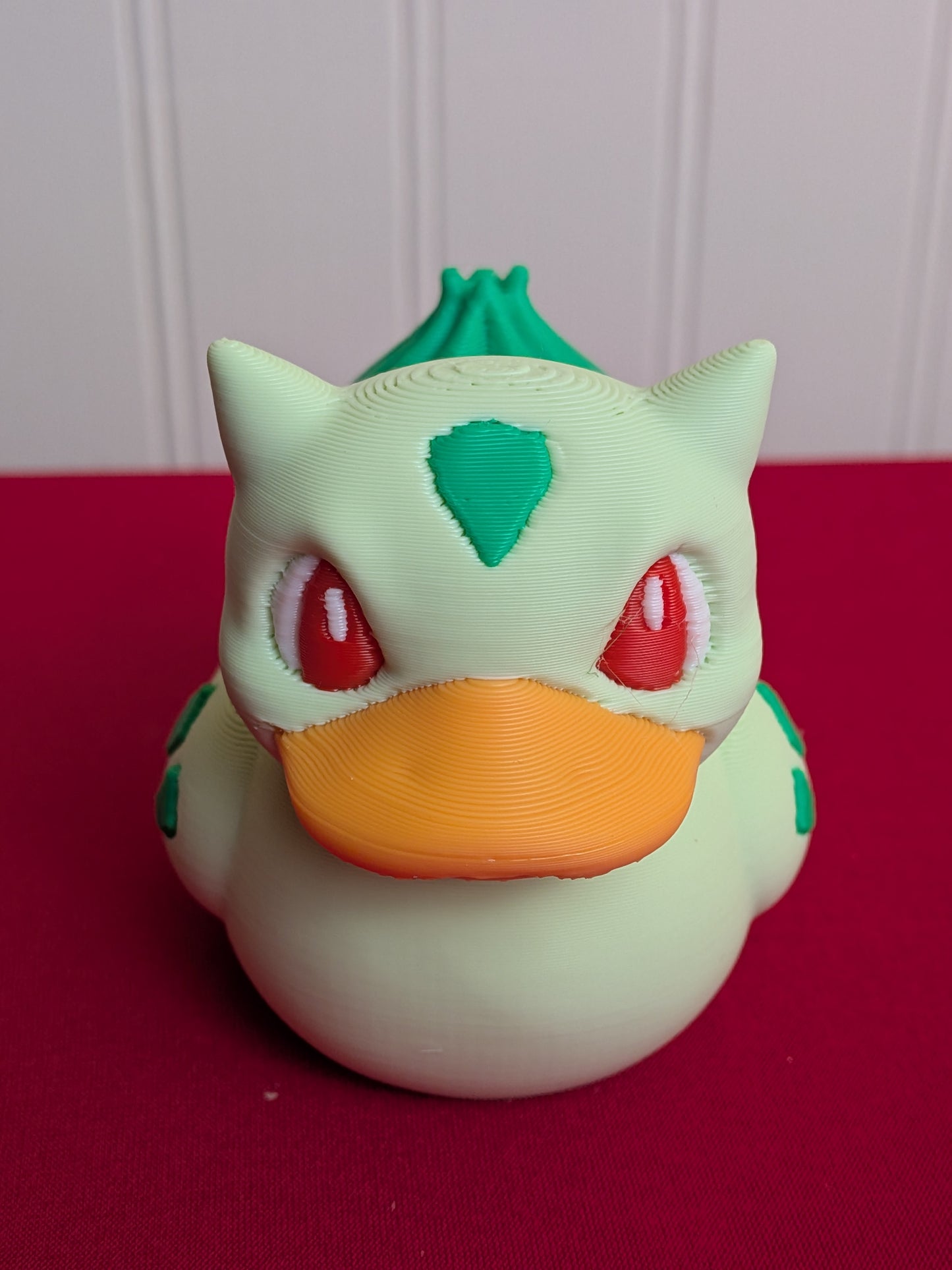 Bulbasaur Inspired Duck – 3D Printed Pokémon Duck Figurine, Grass Turtle Duck, Cute Collectible Gift for Pokémon Fans