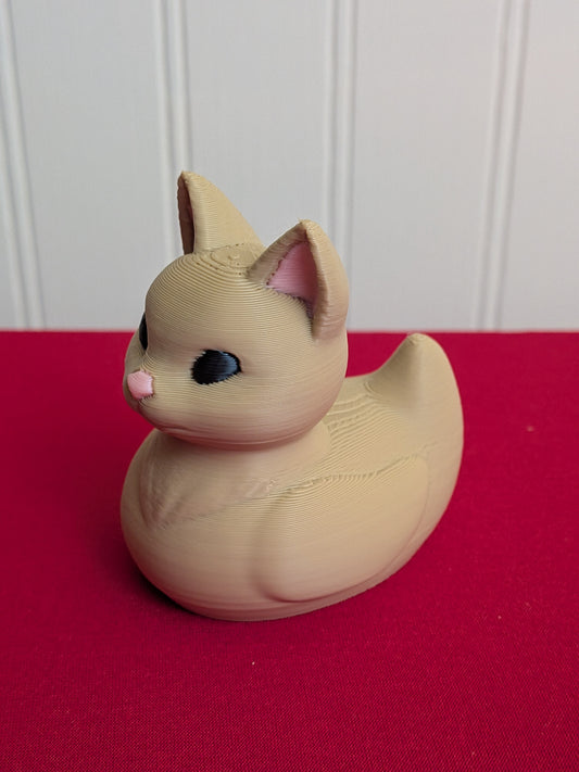 Cat Inspired Duck – 3D Printed Cute Kitty Duck Figurine, Funny Animal Hybrid, Adorable Collectible Gift for Cat Lovers