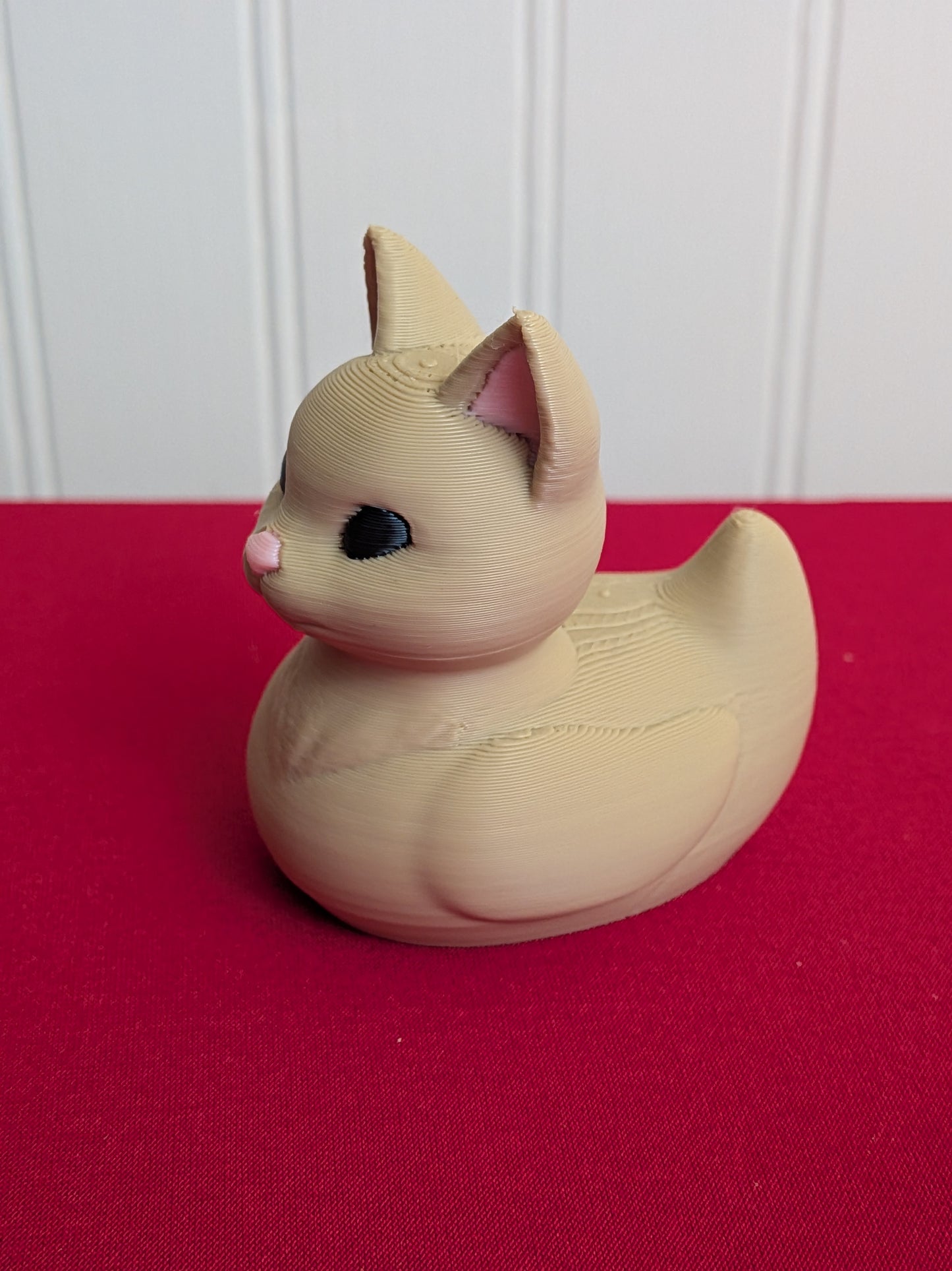 Cat Inspired Duck – 3D Printed Cute Kitty Duck Figurine, Funny Animal Hybrid, Adorable Collectible Gift for Cat Lovers