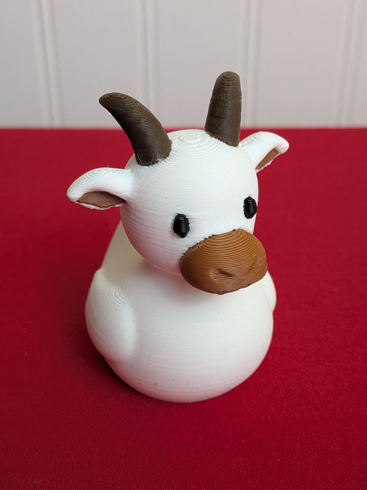🐐 Goat Duck – 3D Printed Collectible | Farm Animal Rubber Duck Figurine 🦆