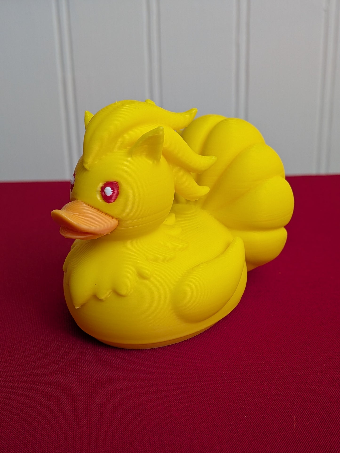 🦊 Seven Tails Inspired Duck – 3D Printed Collectible | Elemental Fox Spirit Rubber Duck Figurine 🦆