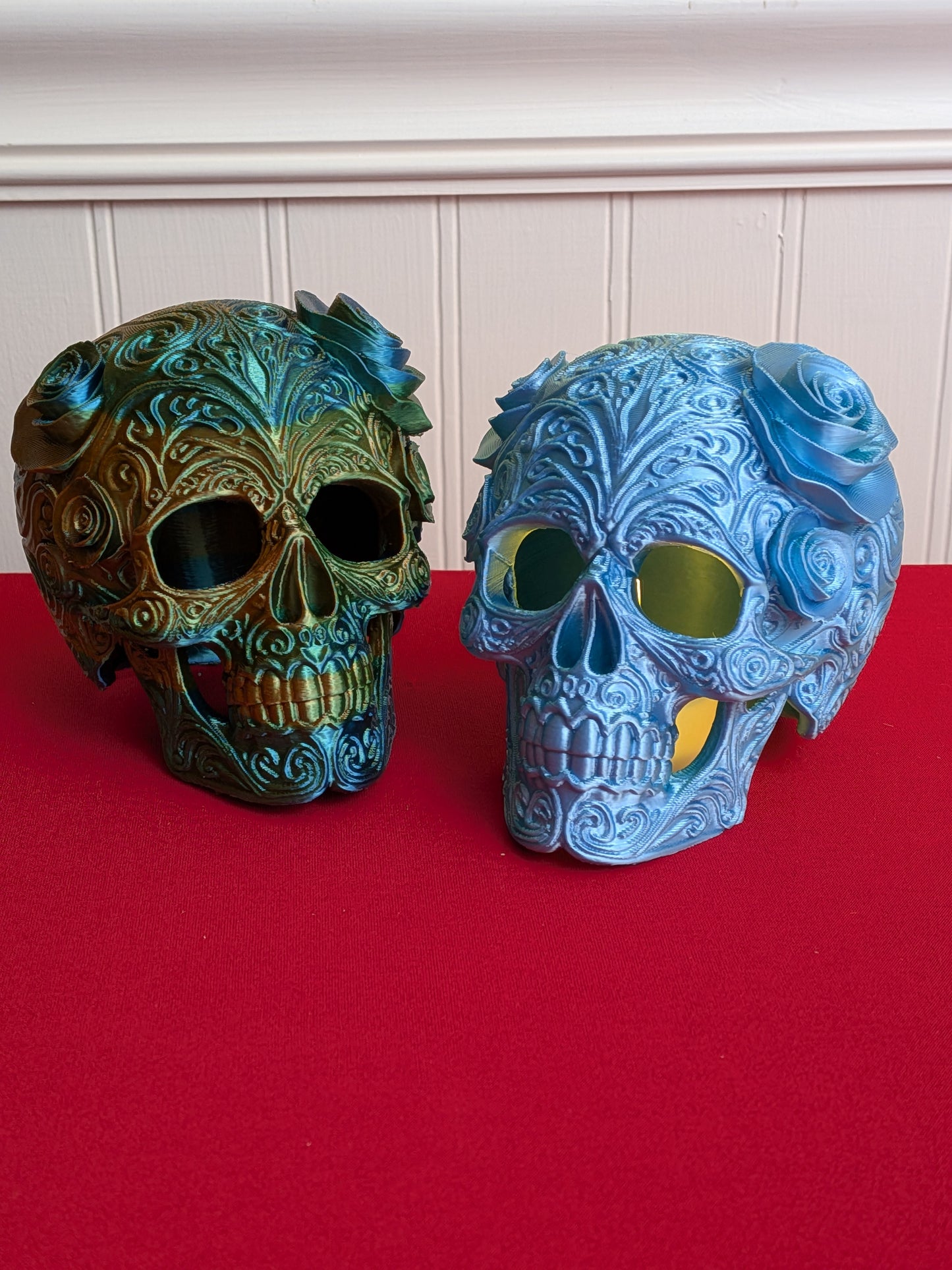 3D Printed Ornate Skull – Gothic Decor, Fantasy Art