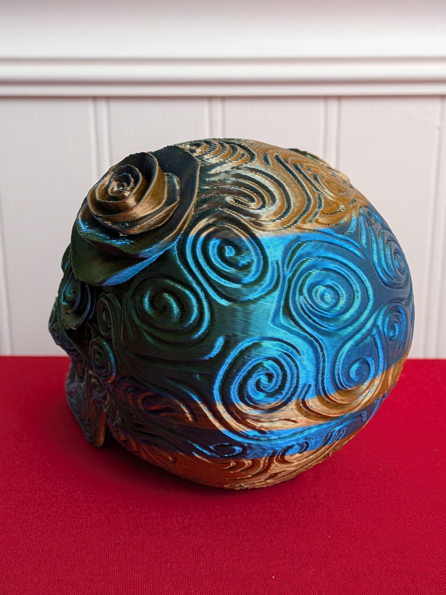 3D Printed Ornate Skull – Gothic Decor, Fantasy Art