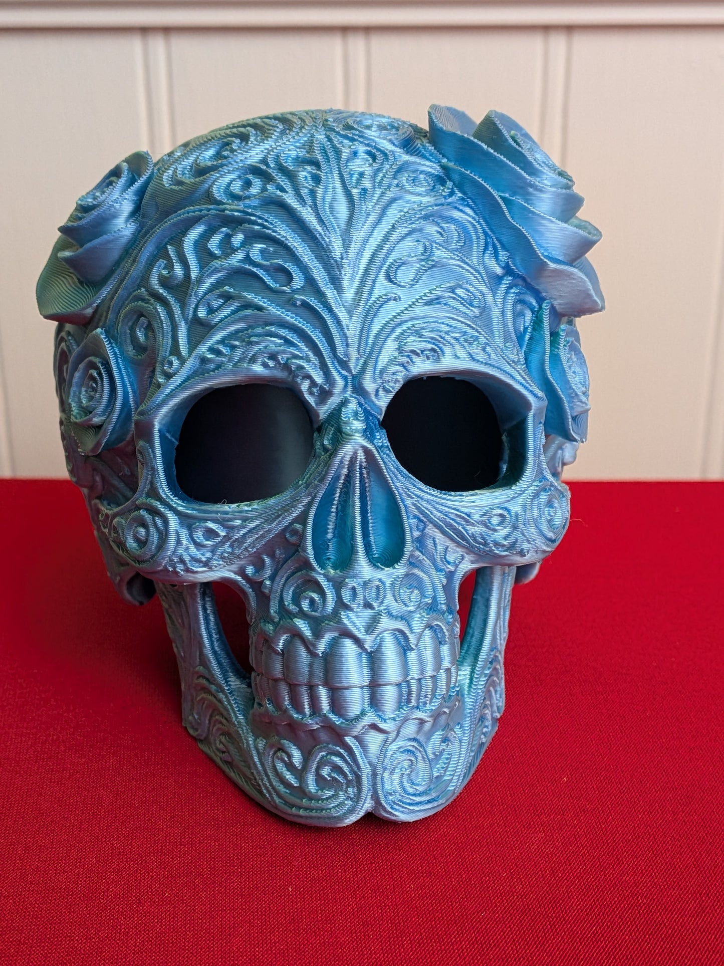3D Printed Ornate Skull – Gothic Decor, Fantasy Art