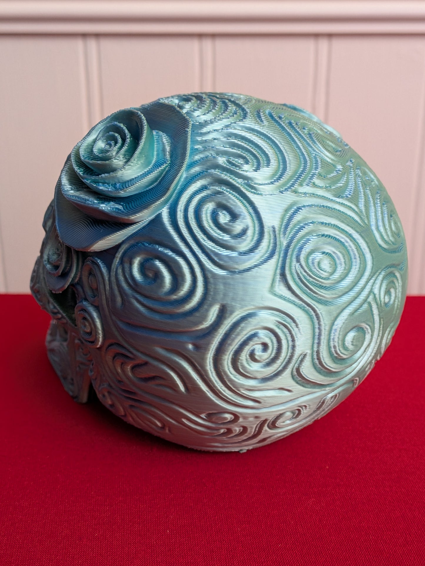 3D Printed Ornate Skull – Gothic Decor, Fantasy Art