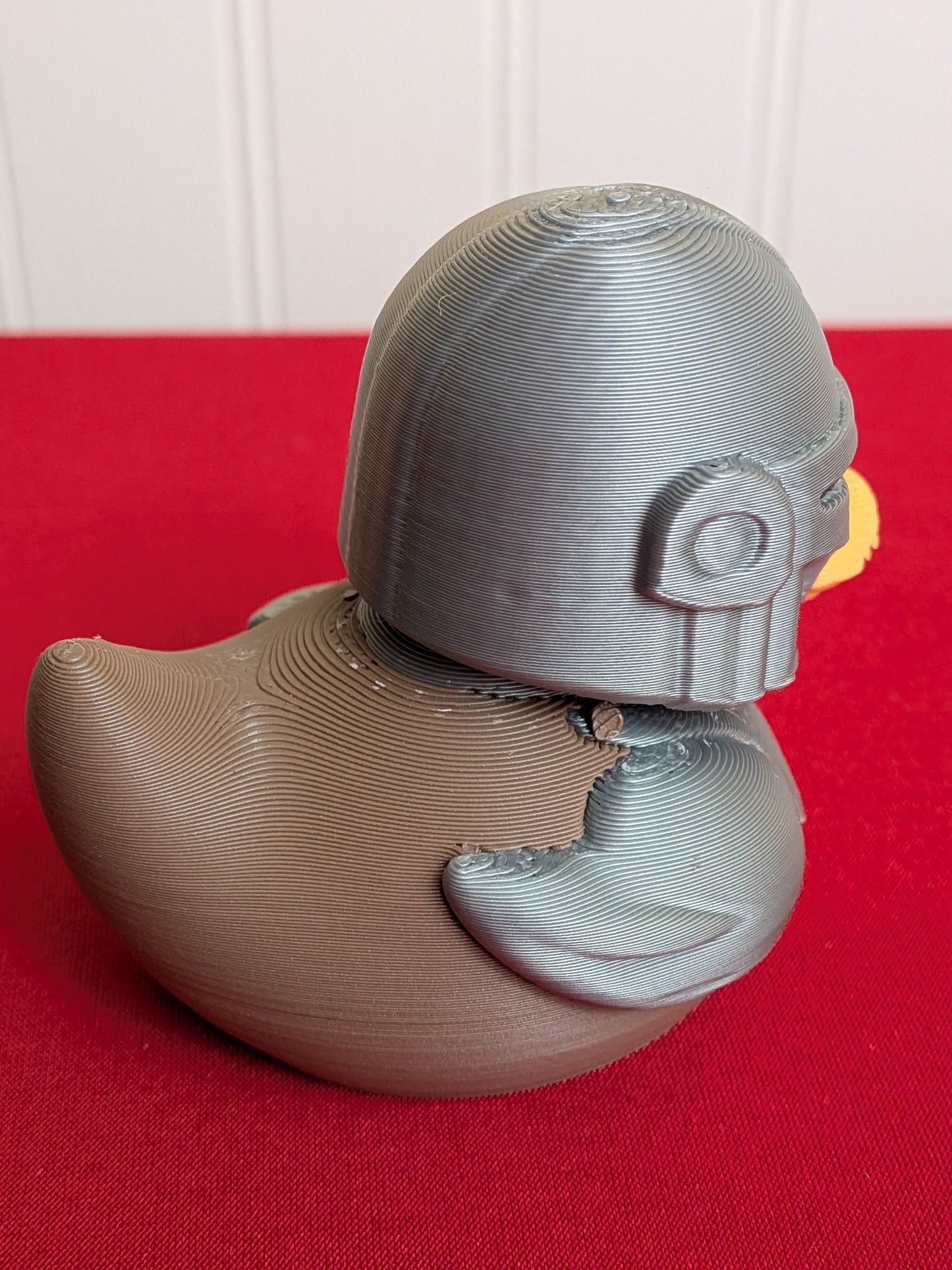 Space Warrior Duck – 3D Printed Figurine | Helmeted Bounty Hunter Inspired | Sci-Fi Duck Collectible Gift
