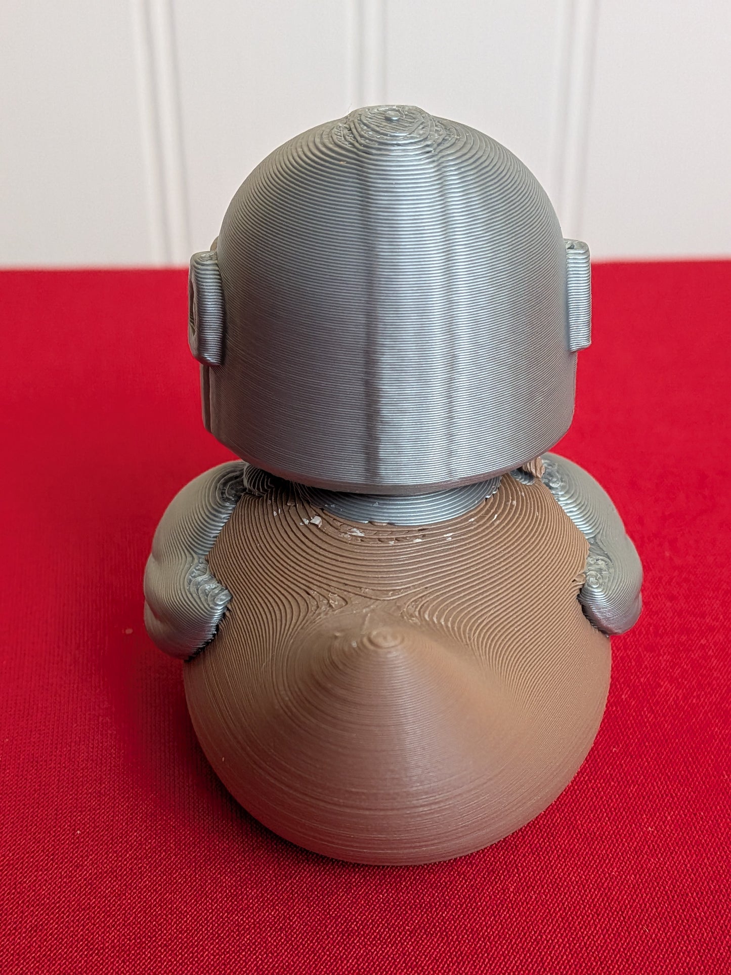 Space Warrior Duck – 3D Printed Figurine | Helmeted Bounty Hunter Inspired | Sci-Fi Duck Collectible Gift