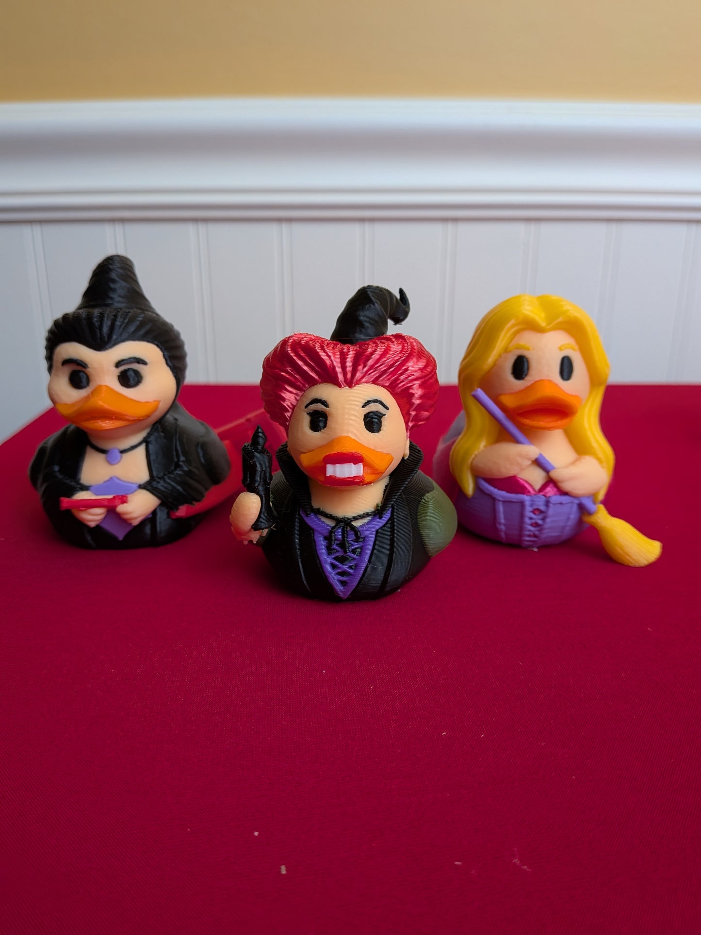 Witch Trio Duck Set – 3D Printed Ducks | Sanderson Sisters Inspired | Halloween Duck Decor