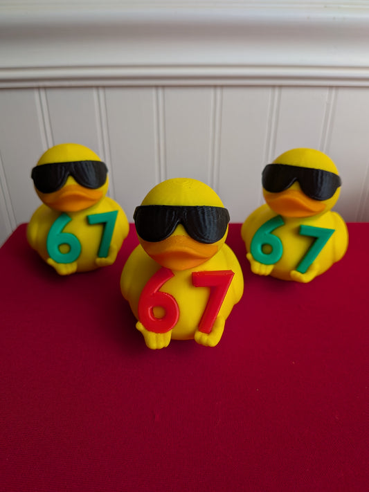 3D Printed 67 Meme Duck Collectible Figurine | Internet Humor Desk Decor